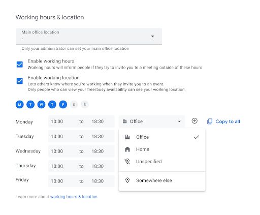 Etykieta miejsca pracy - Kalendarz Google