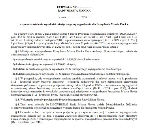 Uchwała Rady Miasta Płocka 