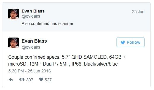 Galaxy Note 7 specyfikacja przeciek