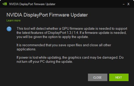 Nvidia DisplayPort Firmware Updater