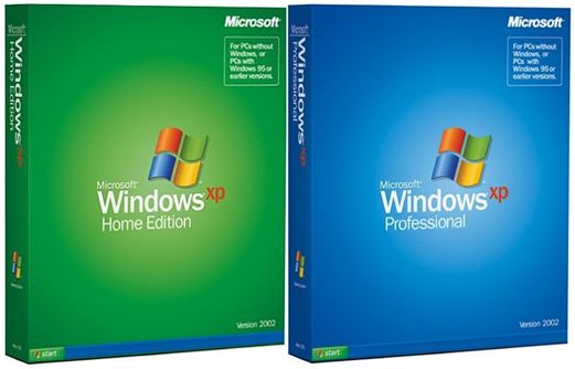Windows 7 XP pudełka wersji Home Edition i Professional