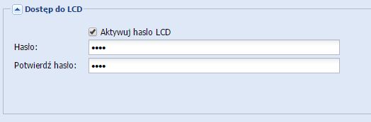 Ekran umożliwiający nałożenie kodu na wyświetlacz LCD