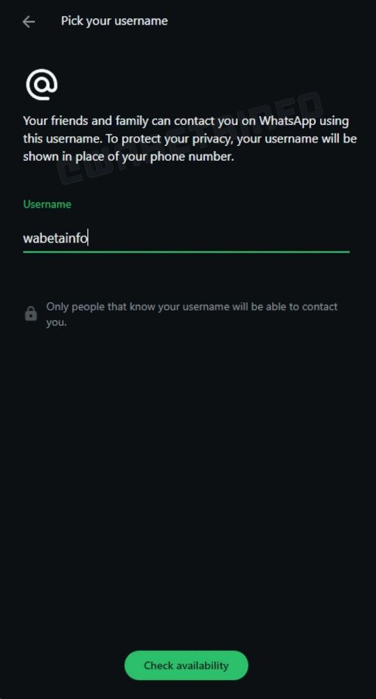 WhatsApp - nazwa użytkownika