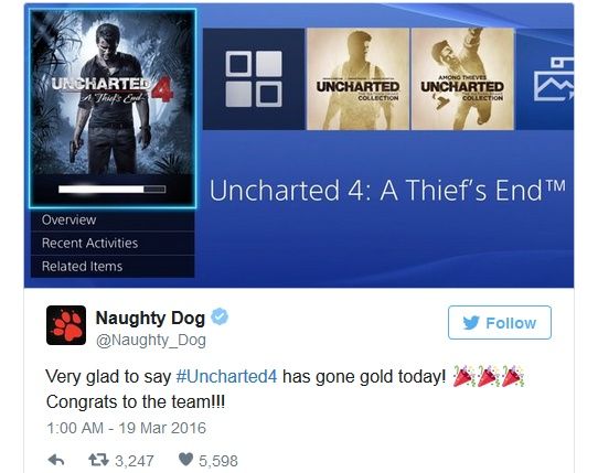 Uncharted 4: Kres Złodzieja gold