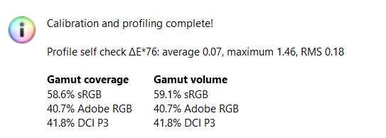Acer Nitro 5 - pomiar pokrycia gamutów