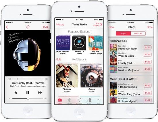 apple itunes radio wygląd iphone