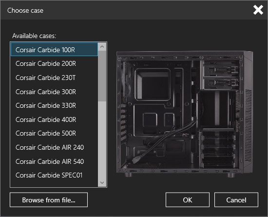Corsair Link Dashboard - modele obudów