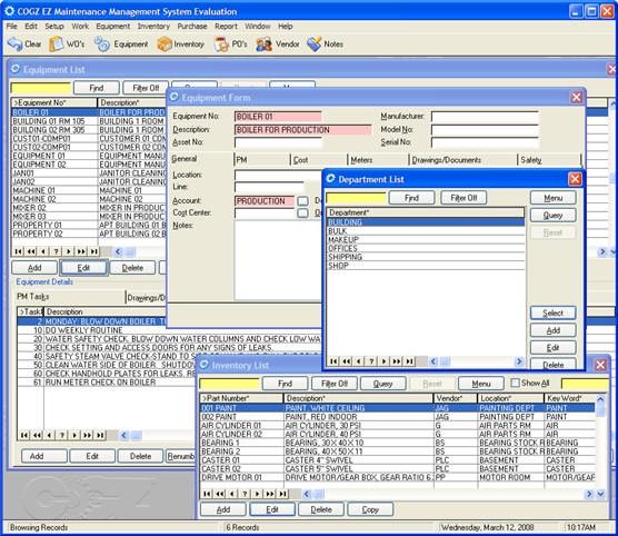 Przykładowy program CMMS. [źródło: COGZ]