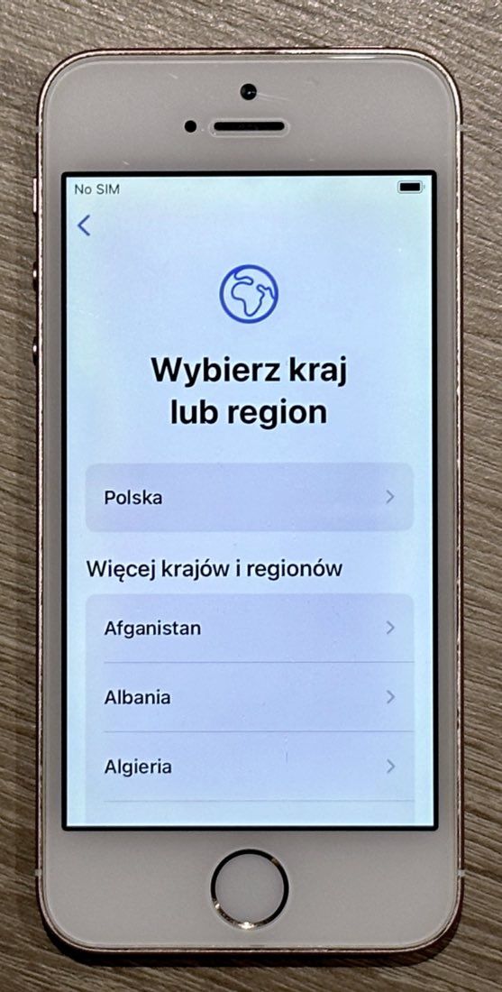 iPhone wybierz region