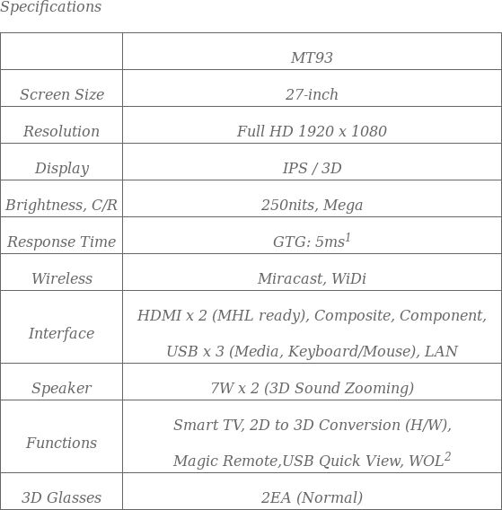lg mt93 personal smart tv specyfikacja