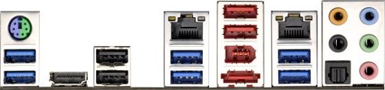 ASRock C216 WS płyta główna zdjęcie tylny panel złącz