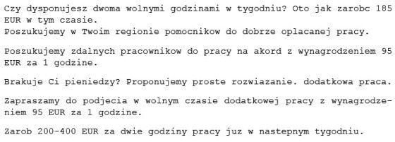 Fałszywa oferta pracy