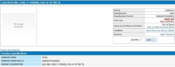 Intel Core i7 4900MQ procesor przedsprzedaż