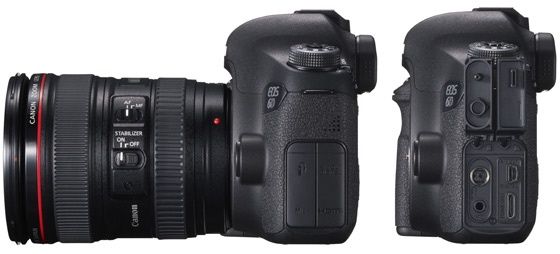 Canon EOS 6D lustrzanka widok bok złącza