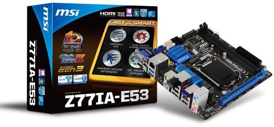 MSI Z77IA-E53 płyta główna zdjęcie złącza opakowanie