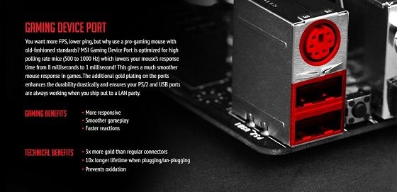 MSI G-Series płyty główne Gaming Device Port PS/2 USB slajd