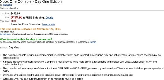 xbox one konsola sklep amazon oferta data premiery cena