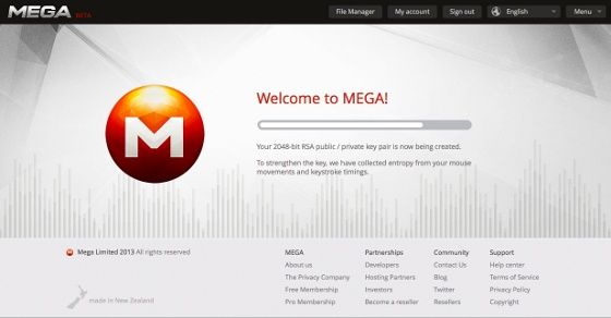 mega start logo konto klucz RSA 2048 bit key generowany