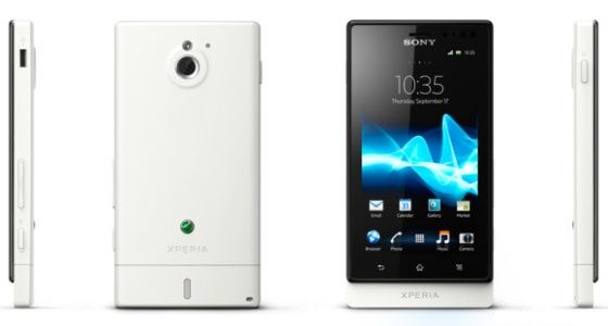 Sony Xperia sola smartfon biały front bok tył ekran lcd android