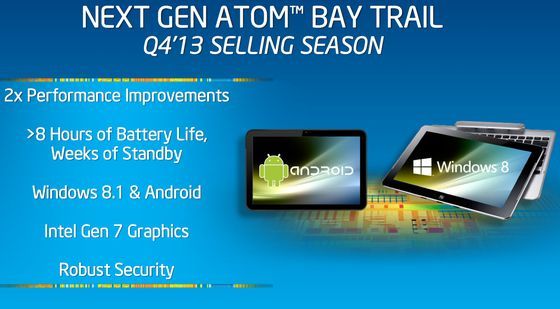 Intel Atom Z3770 Bay Trail-T procesor slajd