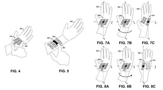 Klawiatura Google Glass patent schemat działanie