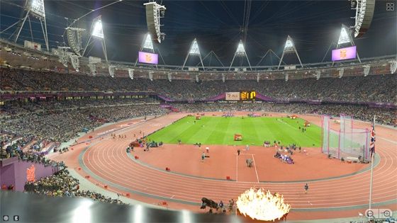 Londyn 2012 finisz 100 m mężczyzn gigapanorama zdjęcie
