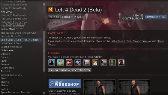 valve steam linux gry biblioteka left 4 dead 2