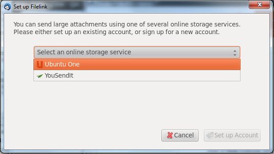 mozilla thunderbird 15 załączanie plików ubuntu one