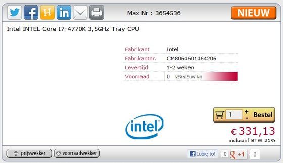 Intel Core i7 4770K procesor oferta przedsprzedaży
