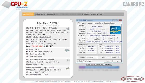 Intel Core i7 4770K procesor rekord taktowanie 7012 MHz rtiueuiurei walidacja