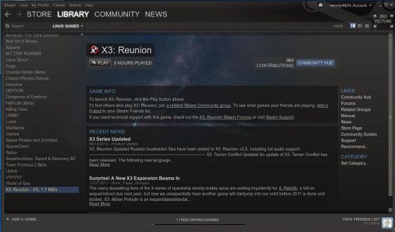 valve steam linux gra klient wygląd egosoft x3 reunion