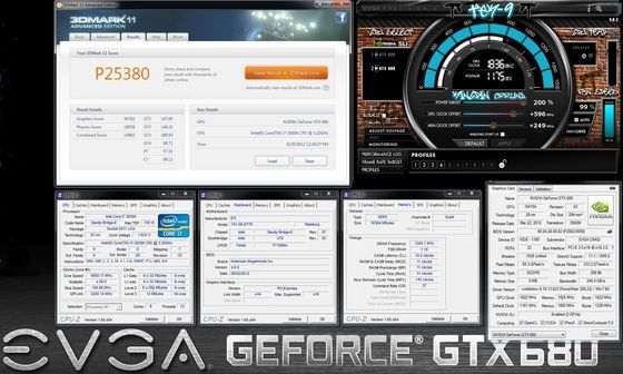EVGA 3D Eclipse podkręcanie k|ngp|n 3Dmark 11 rekord 25380 zrzut ekranu