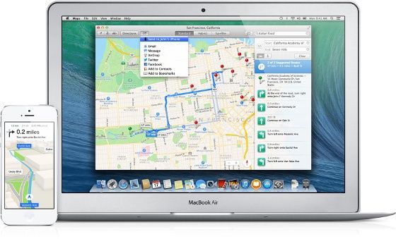 os x 10.9 ios 7 mapy przesyłanie