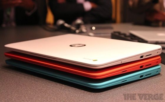 HP Chromebook 14 widok trzy kolory