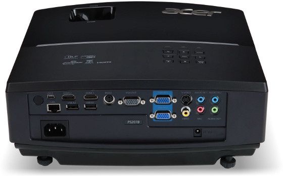 acer p5207b projektor wygląd tył złącza