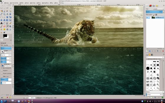 gimp 2.8 pobierz download widok screen zrzut jedno okno obraz linux mageia
