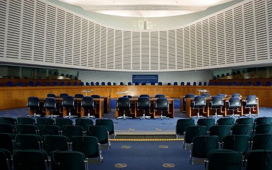 sala rozpraw europejskiego trybunału praw człowieka