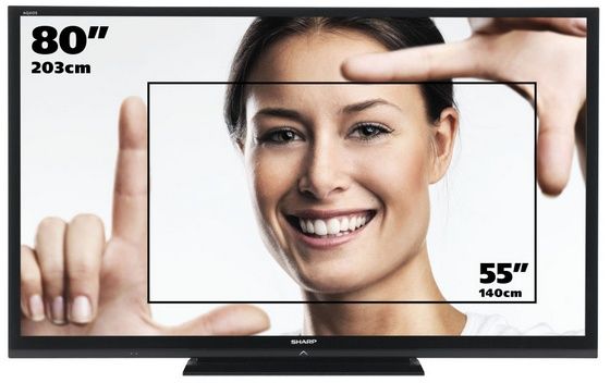 Sharp BIG AQUOS por&oacute;wnanie kobieta