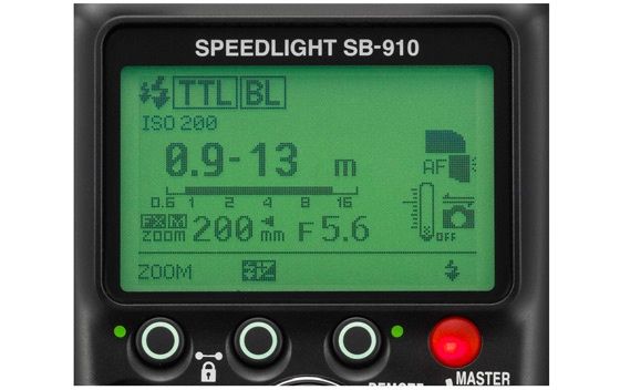 Nikon SB-910 menu LCD