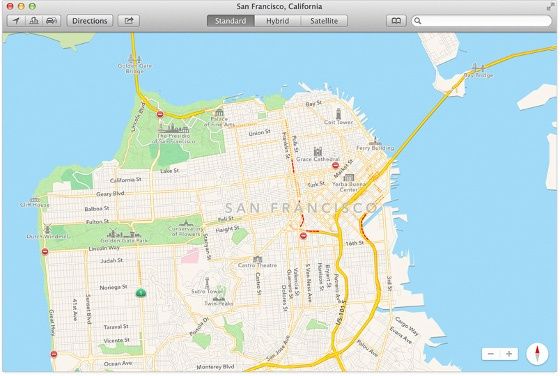 os x 10.9 aplikacja mapy wygląd