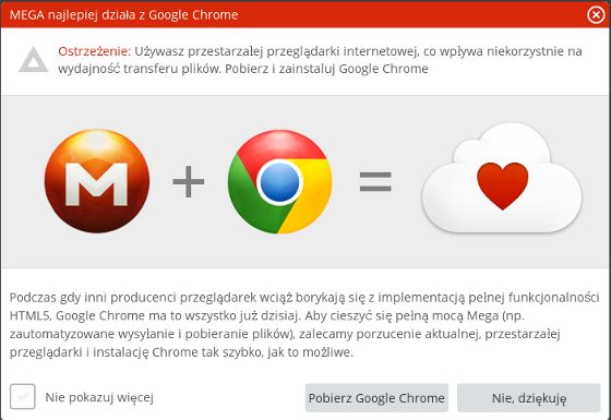 mega html5 przeglądarka google chrome
