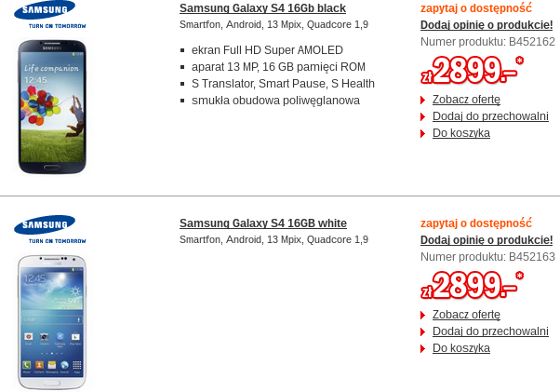 samsung galaxy s4 sprzedaż sklep redcoom