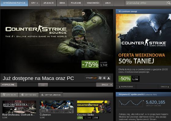 counter-strike: source wygląd promocja linux steam