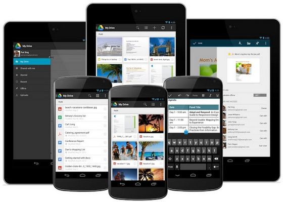 Google Drive aplikacja Android urządzenia