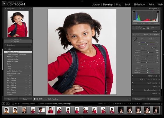 Adobe Lightroom 4 interfejs zmiany