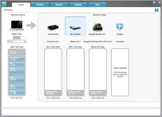 WD SmartWare Pro aplikacja zrzut ekranu