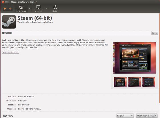 steam 64 bit valve ubuntu software center