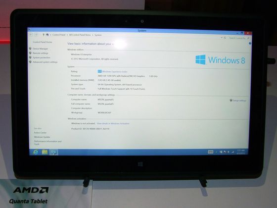 Quanta tablet AMD APU Temash zdjęcie Computex 2013
