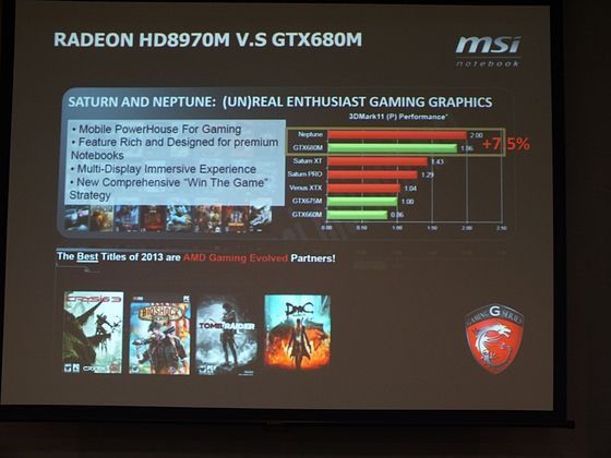 AMD Radeon HD 8970M Neptune wydajność 3DMark 11 Performance slajd