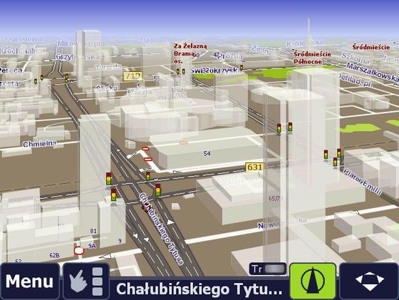 AutoMapa - Widok 3D z budynkami